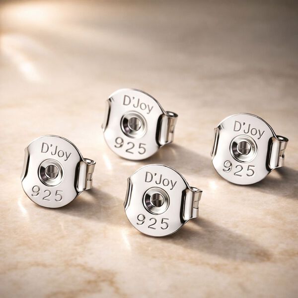 2er Set - Ohrsteckerverschl&uuml;ss, 925 Silber platiniert image number 1