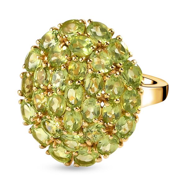 Nat&uuml;rlicher Peridot Ring, 925 Silber Gelbgold Vermeil (Gr&ouml;&szlig;e 17.00), ca. 5.83 ct image number 0