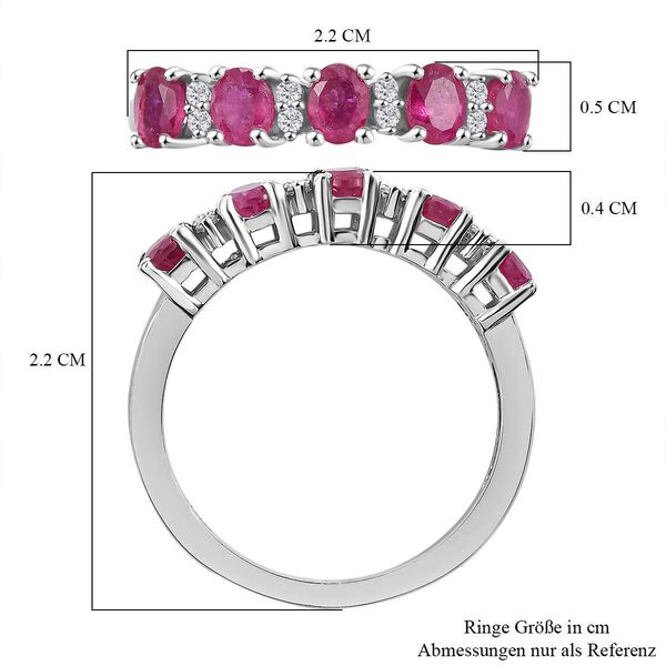 Afrikanischer Rubin und Zirkon Ring - 1,42 ct. image number 7