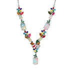 D Joy AA Natürlicher, äthiopischer Welo Opal, Mehrfarbig-Turmalin Halskette ca. 45 cm 925 Silber rhodiniert (10-15 Werktage Lieferzeit) ca. 4.31 ct