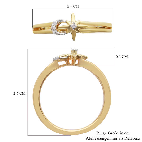 Diamant Ring 925 Silber vergoldet image number 6