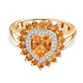D’joy Blaze Feuer Opal Ring 925 Silber 750 Gelbgold Vermeil (Größe 17.00) ca. 1,10 ct