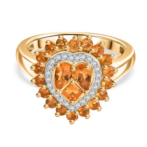 D’joy Blaze Feuer Opal Ring 925 Silber 750 Gelbgold Vermeil (Größe 17.00) ca. 1,10 ct image number 0