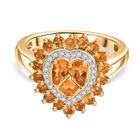 D’joy Blaze Feuer Opal Ring 925 Silber 750 Gelbgold Vermeil (Größe 17.00) ca. 1,10 ct