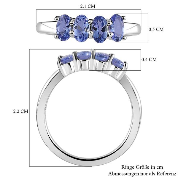 AA Tansanit-Ring, 925 Silber platiniert  ca. 0,93 ct image number 7