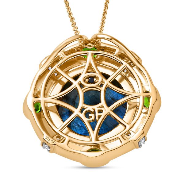 GP Italian Garden Kollektion- Labradorit, Chromdiopsid, Zirkon und blauer Saphir-Anhänger mit 45cm Kette - 15,43 ct. image number 5