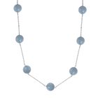 Aquamarin Halskette ca. 50 cm 925 Silber rhodiniert ca. 40.00 ct