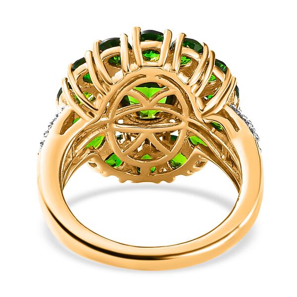 Natürlicher Chromdiopsid-Ring, 925 Silber Gelbgold Vermeil  ca. 4,60 ct image number 7