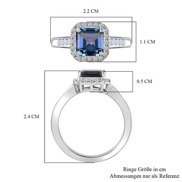 LUXURIANT AAA Labor Alexandrit und VS Labor Diamant Ring in 950 Platin - 2,30 ct. image number 7