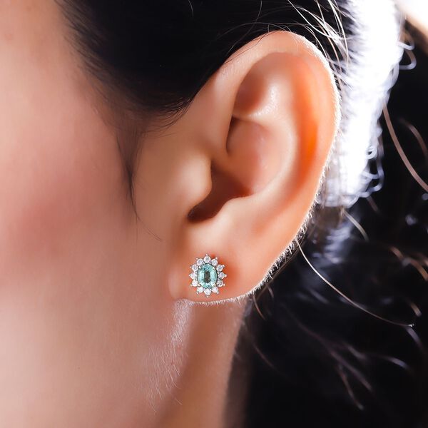 Äthiopische Smaragd und Zirkon-Ohrringe - 1,07 ct. image number 3