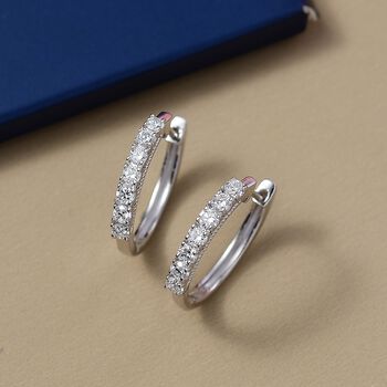 LUXURIANT SGL zertifizierte SI-GH Labor Diamant Ohrringe, 925 Silber rhodiniert - 0,99 ct.