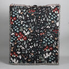 Handgewebte Jacquard-Decke mit Fransen, 100% Baumwolle, Blumenwiese, Schwarz/mehrfarbig image number 0