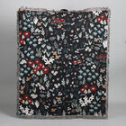 100% Baumwolle Handgewebte Jacquard Decke mit Fransen, 130x150 cm, Blumen Schwarz