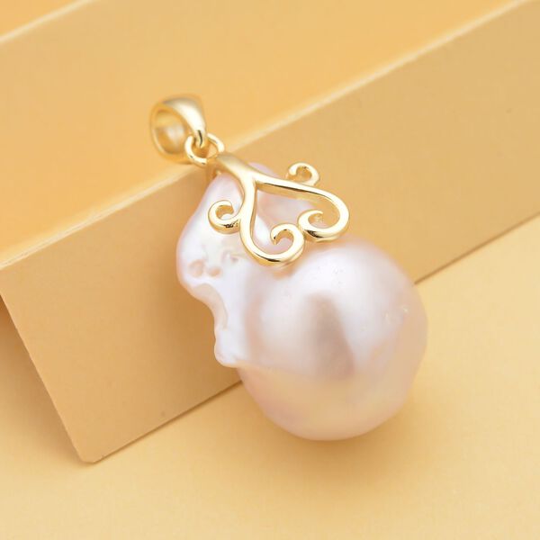 Süßwasser Perlen-Anhänger, 925 Silber vergoldet image number 3