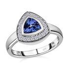 Tansanit und Zirkon Ring 925 Silber platiniert  ca. 1,01 ct image number 3