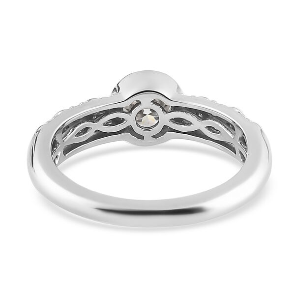 88 Facetten Moissanit Ring 925 Silber platiniert  ca. 0,57 ct image number 6