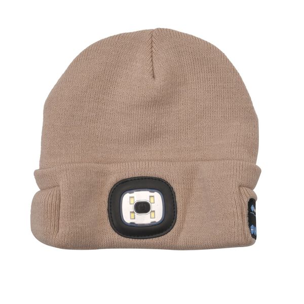 Strickmütze mit LED Licht, Beige image number 9