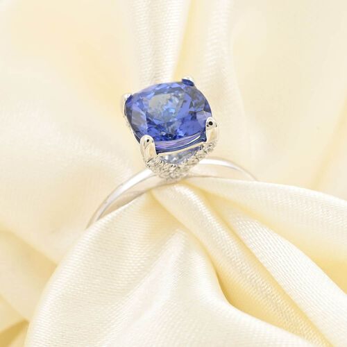 RHAPSODY zertifiziert und geprüft AAAA Tansanit und VS-EF Diamant Ring in 950 Platin - 2,76 ct. image number 1