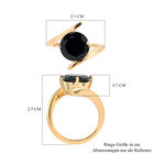 Schwarzer Spinell Bypass Ring 925 Silber vergoldet  ca. 4,64 ct image number 6