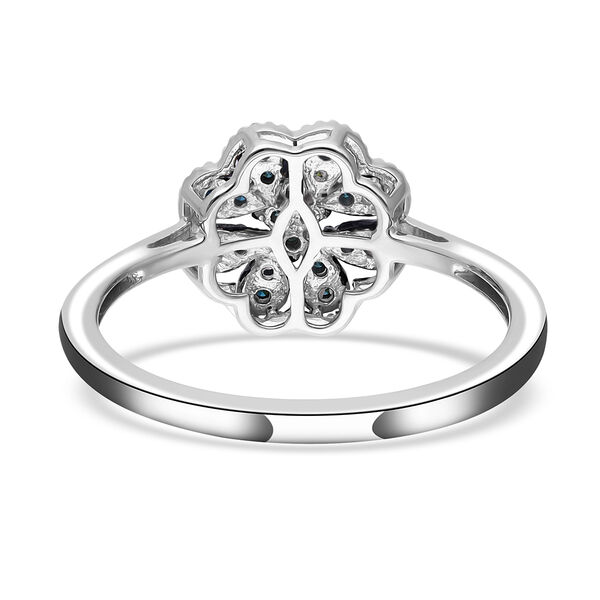 Blauer Diamant Ring, 925 Silber platiniert (Gr&ouml;&szlig;e 21.00) ca. 0,25 ct image number 4