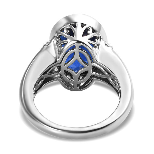 Ceylonfarbener Quarz und Zirkon-Ring, 925 Silber platiniert - 6,57 ct.  image number 6