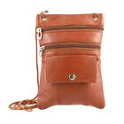 100% Echtleder Crossbody-Tasche, 15.25x19.05 cm, braun