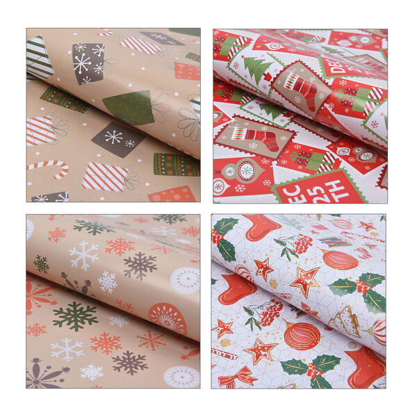40er-Set Geschenkpapiere, Weihnachtsmotiv, Gr&ouml;&szlig;e 51x74 cm, Mehrfarbig&nbsp; image number 6