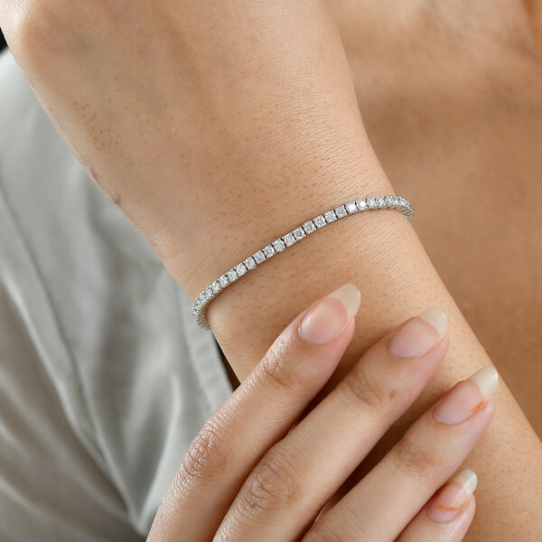 LUXURIANT VS-EF Labor Diamant 20cm Armband, 925 Silber rhodiniert - 4 ct. image number 2