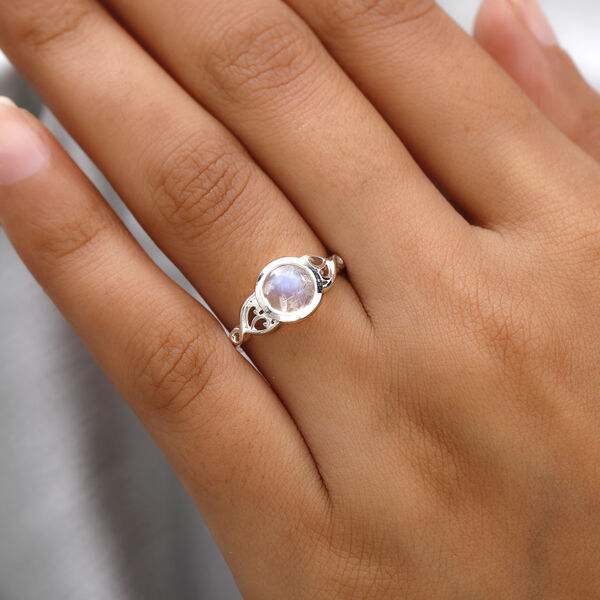 Regenbogen Mondstein Ring 925 Silber  ca. 1,39 ct image number 3