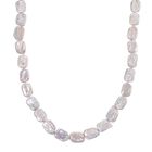 D'Joy Weiße Keshi Perle Halskette ca. 50 cm 925 Silber vergoldet