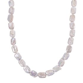 D'Joy Weiße Keshi Perle Halskette ca. 50 cm 925 Silber vergoldet