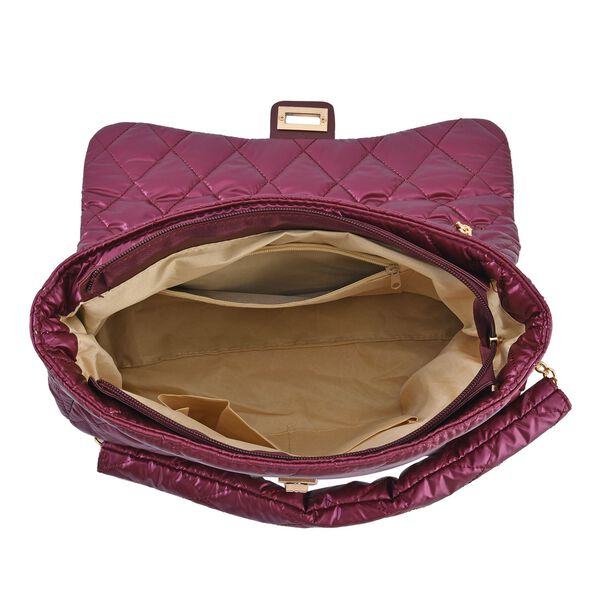 Stilvolle gesteppte Crossbody-Tasche mit RFID Schutz, 32x23x10cm, rot image number 5