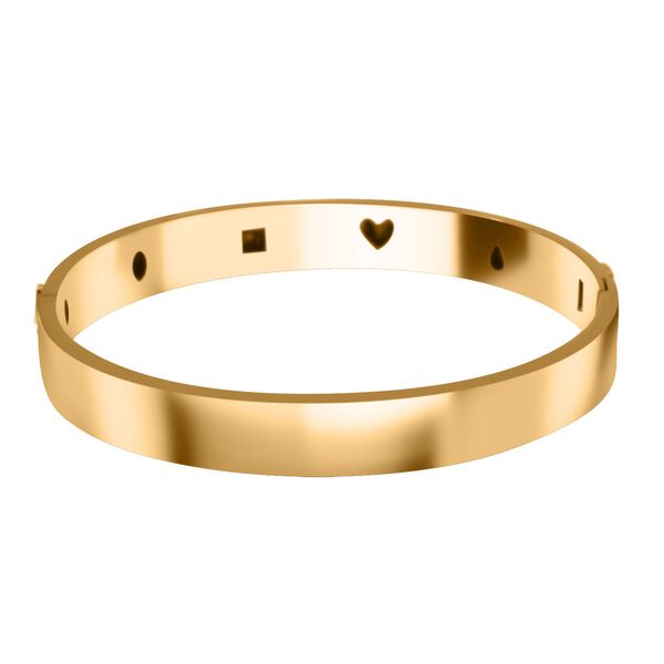 Designer Inspiriert Zirkonia Edelstahl Armreif ca. 20 cm, Goldfarben image number 5