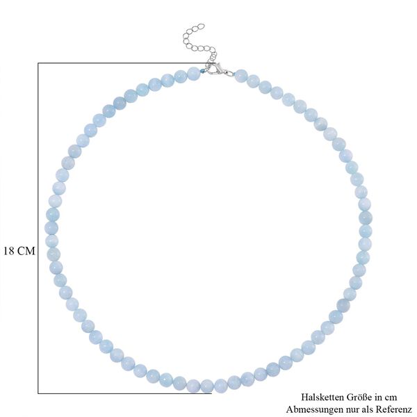 Aquamarin Perlen-Halskette, 50+5 cm - 170 ct. image number 6