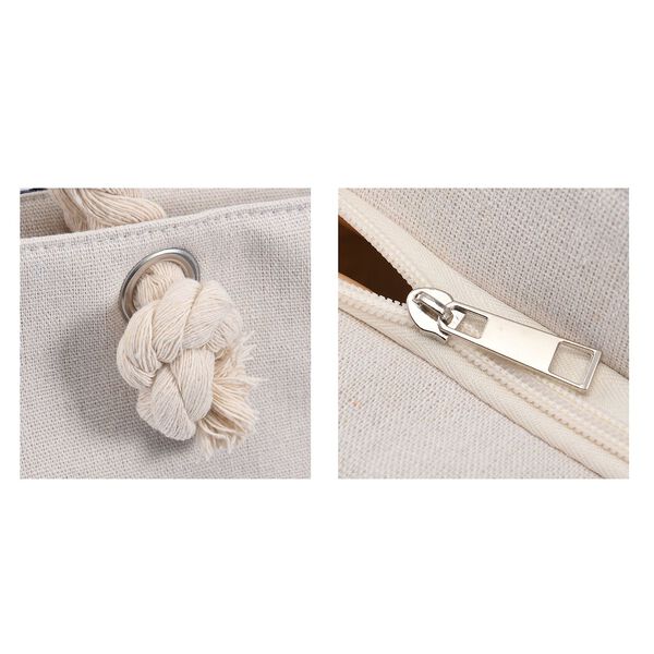 Jute Handtasche, Blumenmuster, Gr&ouml;&szlig;e 40,6x9x36,6 cm image number 5