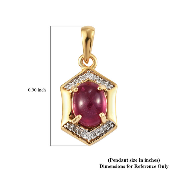 Afrikanischer Rubin und Zirkon-Anh&auml;nger, (Fissure gef&uuml;llt), 925 Silber vergoldet ca. 2,42 ct image number 6