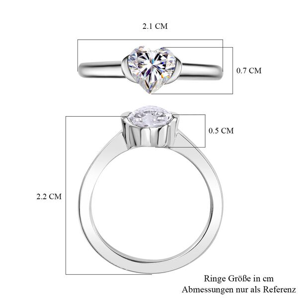 Moissanit Ring in platiniertem Silber - 0,94 ct. image number 7