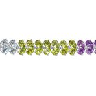 Mehrfarbiges Edelstein Armband von Granat, Himmelblauer Topas, Citrin, Amethyst, Peridot, ca. 20 cm, 925 Silber platiniert, ca. 32.47 ct