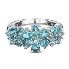 Blauer Apatit Ring 925 Silber platiniert (Größe 17.00) ca. 2,31 ct