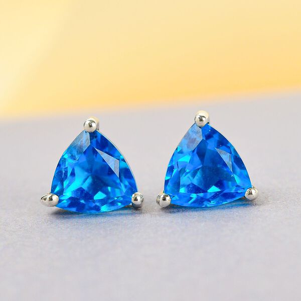 Karibik-Triplett Quarz-Solit&auml;r-Ohrstecker in Silber, 1,67 ct. image number 2