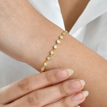 EverTrue wei&szlig;es Diamant 19cm Armband in Goldton
