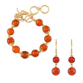 Rotes Achat-Schmuckset - 185 ct.