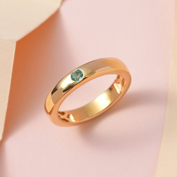 Kolumbianischer Smaragd Ring, 925 Silber vergoldet (Gr&ouml;&szlig;e 17.00) ca. 0.11 ct image number 1