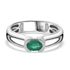 Gemfields Smaragd Ring 925 Silber platiniert (Größe 17.00) ca. 0.47 ct