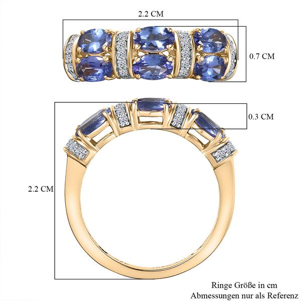 LUXURIANT DIAMOND- AAA Tansanit und Labor Diamant Ring in 375 Gold - 1,67 ct. image number 7