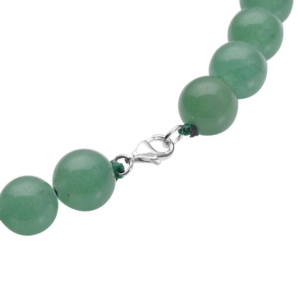 Gr&uuml;ne Aventurin Halskette, ca. 45 cm, 925 Silber rhodiniert ca. 306,00 ct image number 5