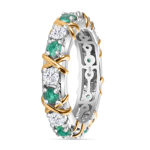 Moissanit, Smaragd Ring 925 Silber Zweifarbige Beschichtung (Gr&ouml;&szlig;e 21.00) ca. 1,72 ct image number 5