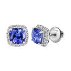 Rhapsody AAAA Tansanit, Weißer Diamant Ohrringe 950 Platin ca. 2,42 ct.