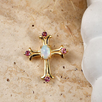 D'Joy AA nat&uuml;rlicher, &auml;thiopischer Welo Opal und Rosa Turmalin Anh&auml;nger - 0,38 ct.