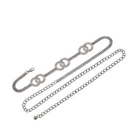Kristall Gürtel ,100% Glaskristall und Metall, L130cm, 61g, schwarz